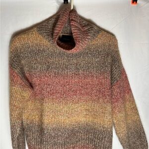 Chic Multicolor Cowl Neck Sweater